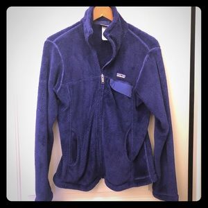 Patagonia purple fuzzy zip-up jacket
